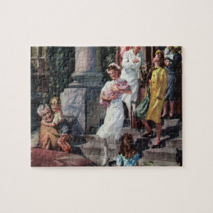 geneeskunde, verpleegkundige bij pasgeboren Baby Legpuzzel