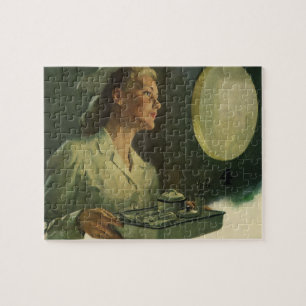 geneeskunde, verpleegkundige met medische hulpmid legpuzzel