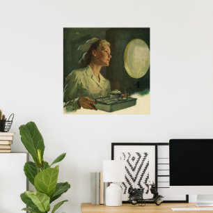  geneeskunde, verpleegkundige met medische hulpmid poster