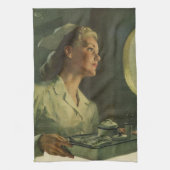  geneeskunde, verpleegkundige met medische hulpmid theedoek (Verticaal)