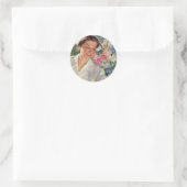 geneeskunde, vrolijke verpleegkunde in uniform ronde sticker (Tas)