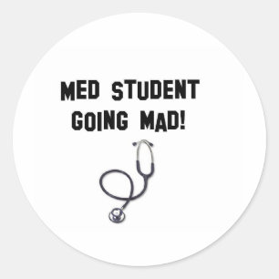 geneeskundestudent wordt gek ronde sticker
