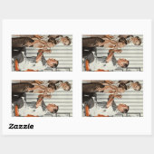 geneesmiddel, arts met patiënte rechthoekige sticker (Vel)