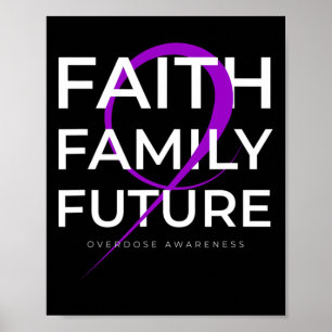 Geneesmiddel Overdosis Awareness Paarse Lintgeloof Poster