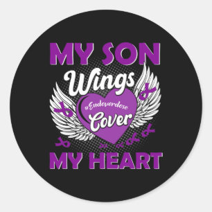 Geneesmiddel Overdosis Awareness Paarse Lintgiften Ronde Sticker