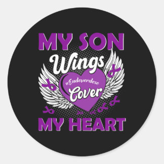 Geneesmiddel Overdosis Awareness Paarse Lintgiften Ronde Sticker