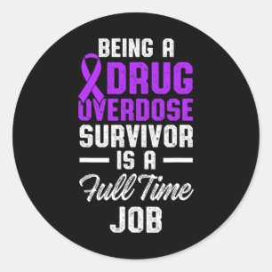 Geneesmiddel Overdosis Bewustzijn Warrior Survivor Ronde Sticker