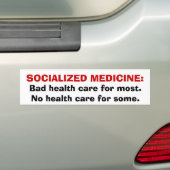 GENEESMIDDEL: Slechte gezondheidszorg voor de mees Bumpersticker (Op auto)