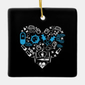 Geneesmiddelen - hart van medische apparatuur keramisch ornament (Voorkant)