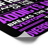 Geneesmiddelenmisbruik Paars Ribbon Addicate Overd Poster (Hoek)
