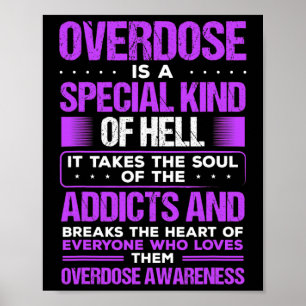 Geneesmiddelenmisbruik Paars Ribbon Addicate Overd Poster