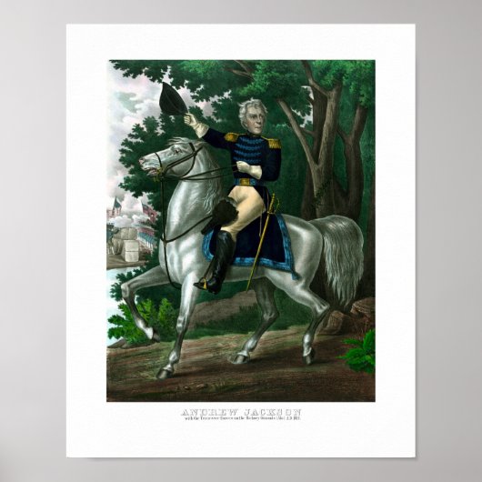 Generaal Andrew Jackson On Horseback Poster (Voorkant)