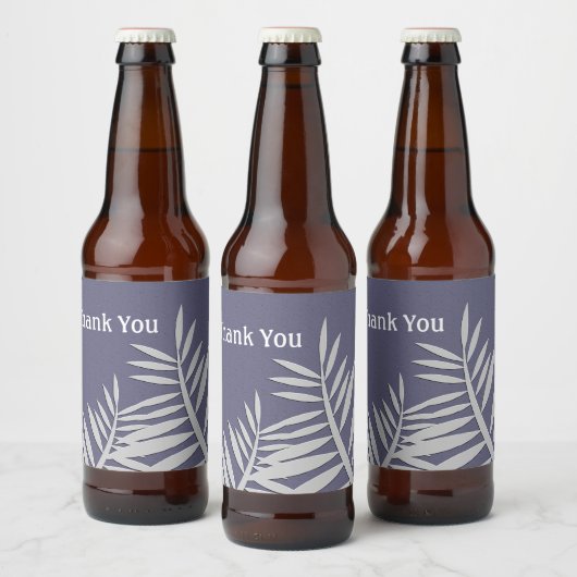 Generaal Dank u Blauwe Natuur van Leaf Silhouette Bier Etiket (Flessen)