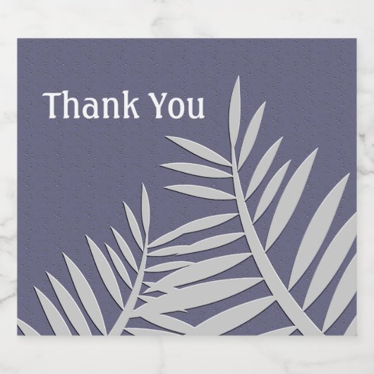 Generaal Dank u Blauwe Natuur van Leaf Silhouette Bier Etiket (Enkel label)