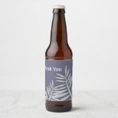 Generaal Dank u Blauwe Natuur van Leaf Silhouette Bier Etiket (Voorkant)
