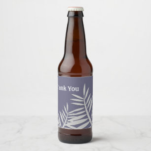 Generaal Dank u Blauwe Natuur van Leaf Silhouette Bier Etiket