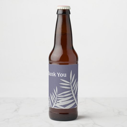 Generaal Dank u Blauwe Natuur van Leaf Silhouette Bier Etiket (Voorkant)