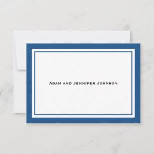 Generaal Dank u Notitiekaarten (Navy Blue / White) Notitiekaartje
