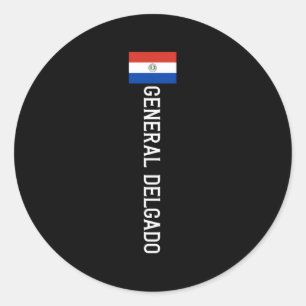 Generaal Delgado Paraguay Vlag Embleem Escudo Band Ronde Sticker