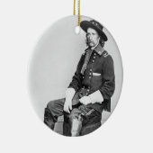 Generaal George A. Custer (foto van B/W) Keramisch Ornament (Rechts)