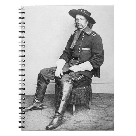 Generaal George A. Custer (foto van B/W) Notitieboek (Voorkant)