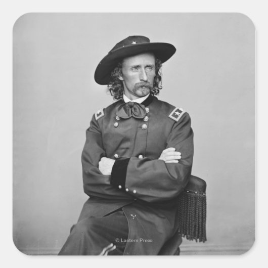 Generaal George Custer 1 Vierkante Sticker (Voorkant)
