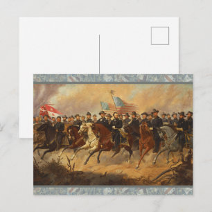 Generaal Grant en zijn generaals Burgeroorlog Kuns Briefkaart