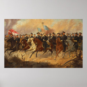 Generaal Grant en zijn generaals Burgeroorlog Kuns Poster