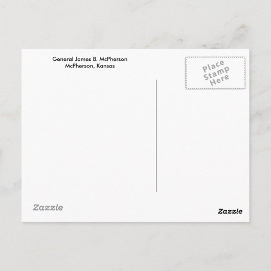 Generaal James B. McPherson Standbeeld Briefkaart (Achterkant)