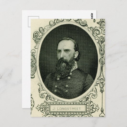 Generaal James Longstreet Briefkaart (Voorkant / Achterkant)