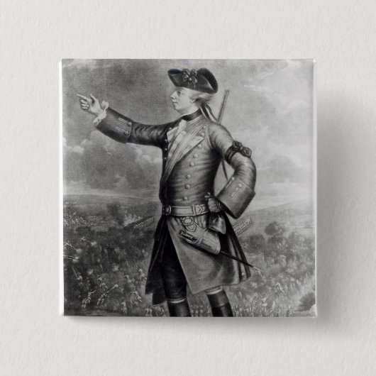 Generaal James Wolfe Vierkante Button 5,1 Cm (Voorkant)
