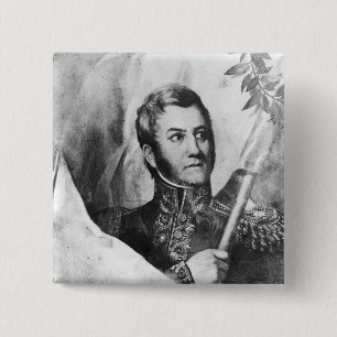 Generaal Jose de San Martin Vierkante Button 5,1 Cm