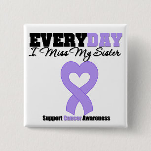 Generaal kanker Elke dag juf ik mijn zuster Vierkante Button 5,1 Cm
