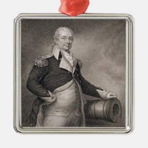 Generaal-majoor Henry Knox (1750-1806), gegraveerd Metalen Ornament