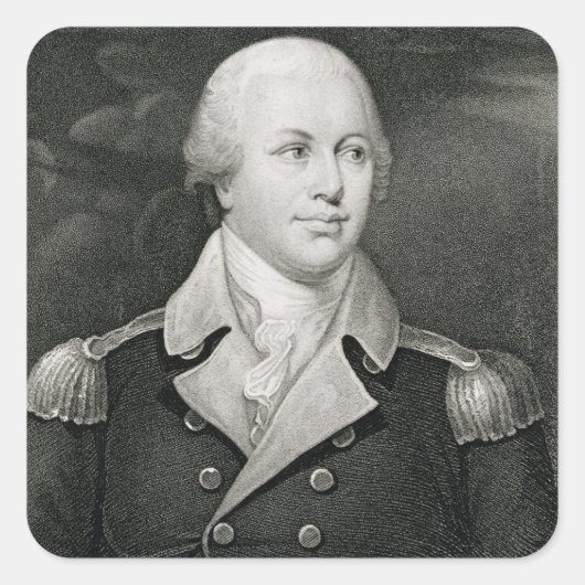 Generaal-majoor Nathaniel Greene (1742-86), gegrav Vierkante Sticker (Voorkant)