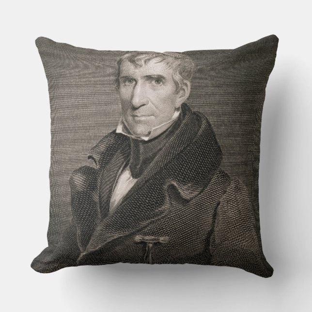 Generaal-majoor William Henry Harrison, gegraveerd Kussen (Voorkant)