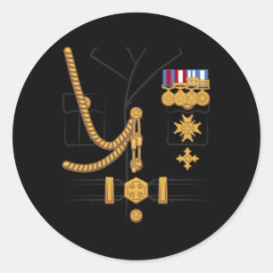 Generaal militair didictator Uniform Halowee Ronde Sticker