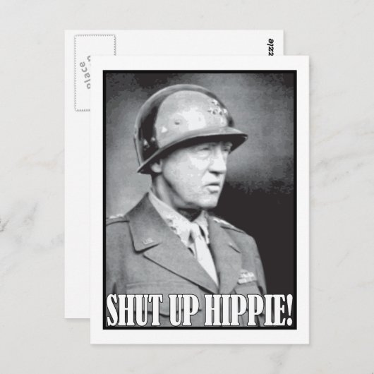 Generaal Patton zegt dat Hou je kop. Briefkaart (Voorkant / Achterkant)