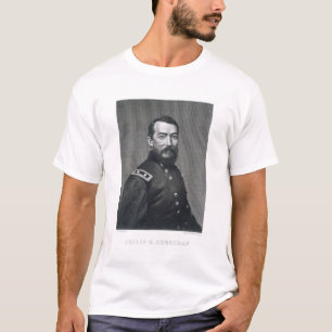 Generaal Philip Sheridan, gegraveerd van een fotog T-shirt