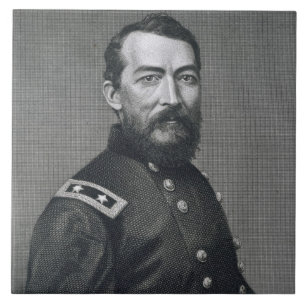 Generaal Philip Sheridan, gegraveerd van een fotog Tegeltje