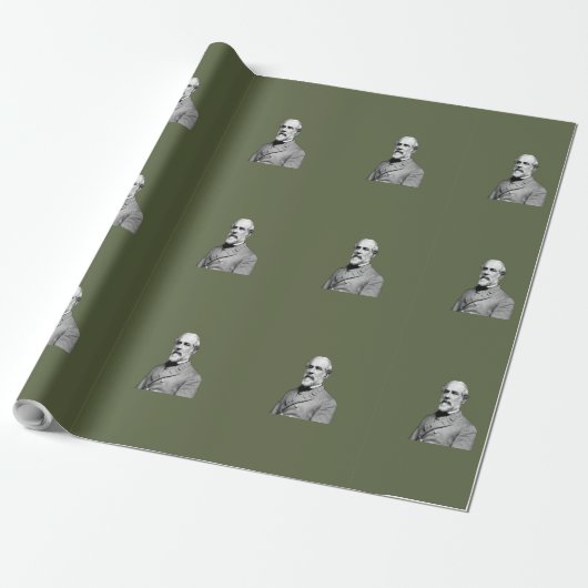 Generaal ⚔️🎩 Robert E. Lee Army Green Cadeaupapier (Uitgerold)