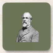 Generaal ⚔️🎩 Robert E. Lee Army Green Onderzetter (Voorkant)