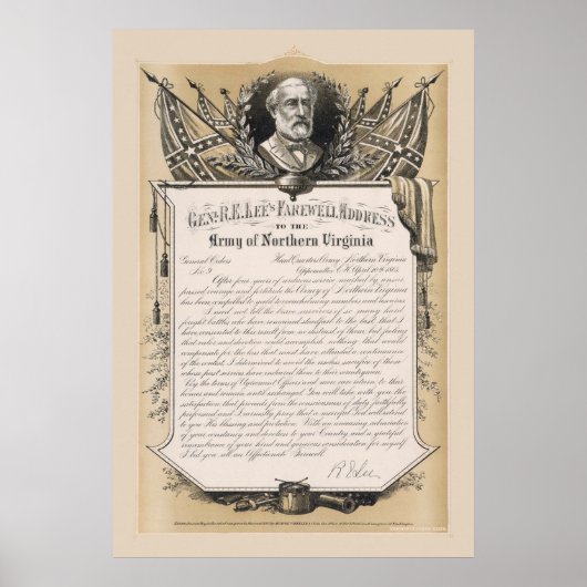 Generaal Robert E. Lee Farewell Adres Poster (Voorkant)