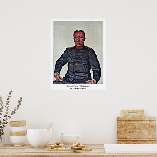 Generaal Ulrich Wille Portret van Ferdinand Hodler Poster (Keuken)