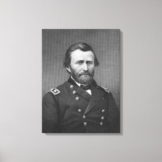Generaal Ulysses Simpson Grant, gegraveerd na een Canvas Afdruk (Voorkant)