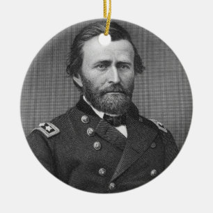 Generaal Ulysses Simpson Grant, gegraveerd na een Keramisch Ornament
