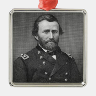 Generaal Ulysses Simpson Grant, gegraveerd na een  Metalen Ornament