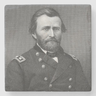 Generaal Ulysses Simpson Grant, gegraveerd na een  Stenen Onderzetter