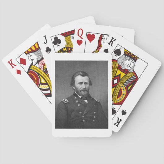 Generaal Ulysses Simpson Grant, gegraveerd naar ee Speelkaarten (Achterkant)