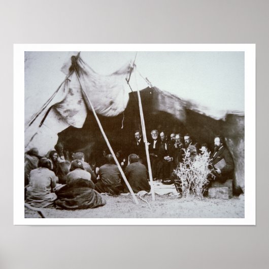 Generaal William T. Sherman (1820-91) zit voor op Poster (Voorkant)